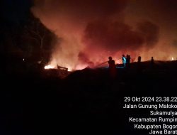 Kebakaran Hutan Seluas 10.000 m2 Akibat Pembakaran Limbah desa Sukamulya