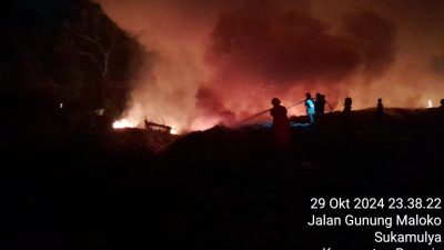 Kebakaran Hutan Seluas 10.000 m2 Akibat Pembakaran Limbah desa Sukamulya