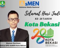 Wujudkan Kota yang Nyaman dan Sejahtera, AsMEN Kota Bekasi Ucapkan Selamat HUT ke -28 Kota Bekasi