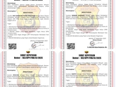 Malam Ini, Empat Ketua DPW FRN Counter Polri Resmi Ditetapkan