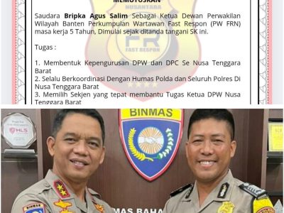 Bripka Agus Salim Nahkodai FRN NTB, Mandat DPP Fokus Perkuat Sinergi