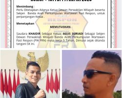 Khaidir Kembali Pimpin FRN Banda Aceh, Agus Suriadi Tetap Sekjen