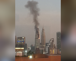 Menara Petronas 3 (Carigali Tower) di Kuala Lumpur Dilanda Kebakaran