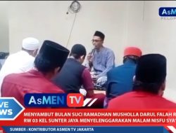 Musala Darul Falah Sunter Jaya Gelar Malam Nisfu Syaban Sambut Ramadan