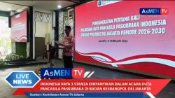 Indonesia Raya Tiga Stanza Berkumandang dalam Pengangkatan Duta Pancasila Paskibra DKI Jakarta