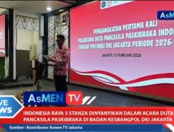 Indonesia Raya Tiga Stanza Berkumandang dalam Pengangkatan Duta Pancasila Paskibra DKI Jakarta