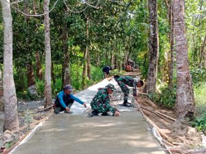 Kodim 1002/HST, Hari Ke Tujuh Belas Semenisasi Jalan TMMD Capai 56%