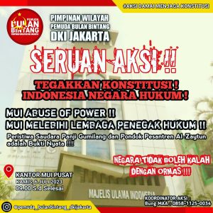 Pemuda Bulan Bintang Serukan AKSI Demo ke Kantor MUI