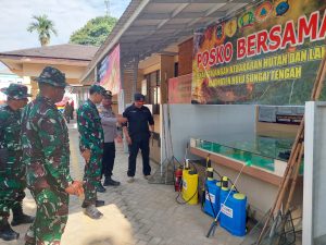 Dandim 1002/HST Pimpin Apel Gabungan Kesiapsiagaan Karhutla Di Labuan Amas Utara