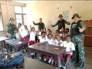 Satgas Yonif 122/Tombak Sakti Siap Berikan Tenaga Didik Kepada Anak-anak Perbatasan Papua