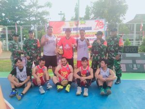 Semarakkan Kemerdekaan RI ke-78 Koramil 1002-06/Barabai Gelar Turnamen Basketball