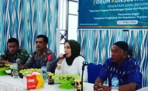 Babinsa Koramil 1421-06/Segeri Kodim 1421/Pangkep Korem 141/Tp Hadir Mewakili Danramil Pada Kegiatan Forum Konsultasi Publik Pendataan Awal Regsosek